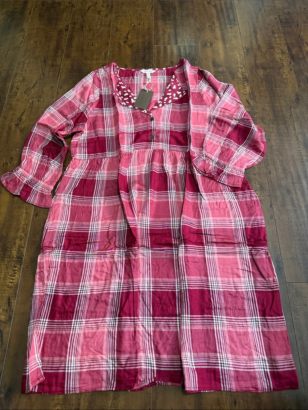 Matilda Jane Pink Plaid Midi Dress